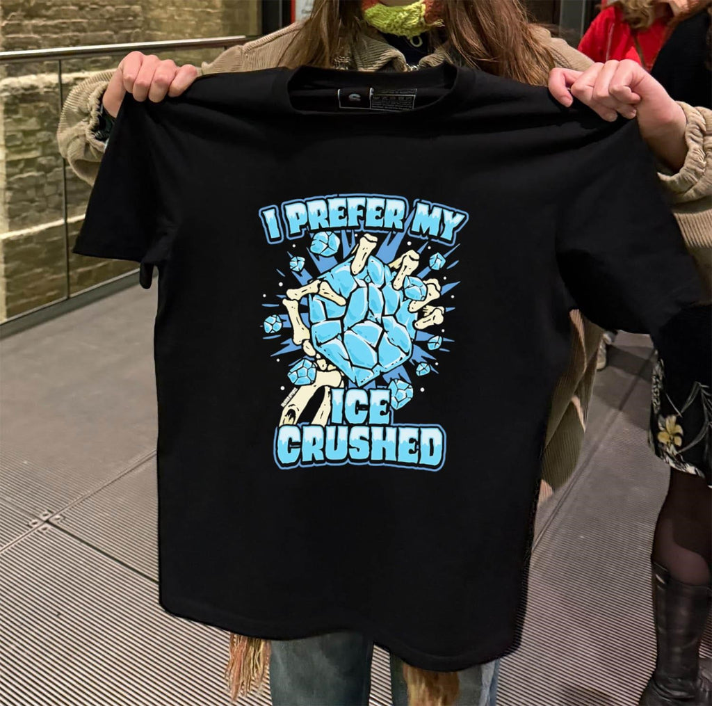 I Prefer My Ice Crushed Skeleton Hand Holding Ice Graphic shirt