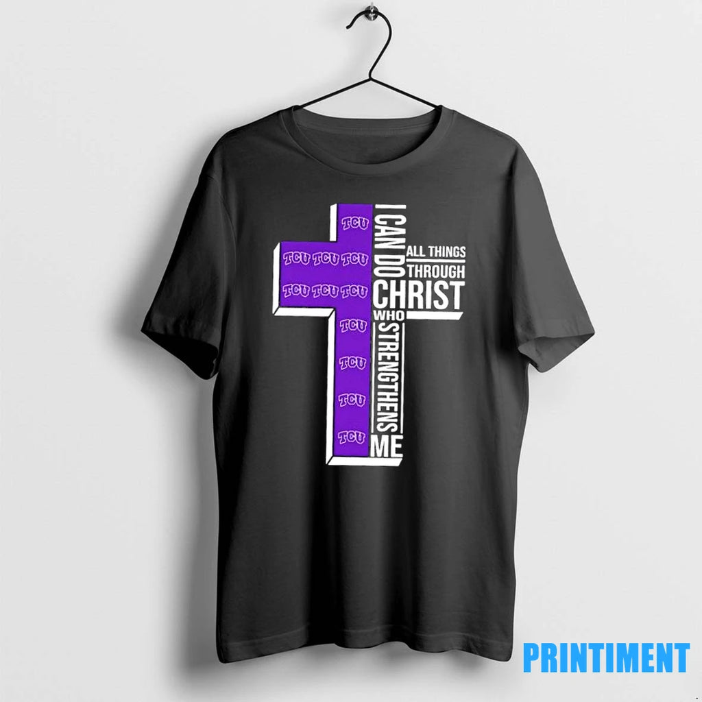 I Can Do All Things Through Christ Who Strengthens Me Tcu Horned Frogs Football Cross