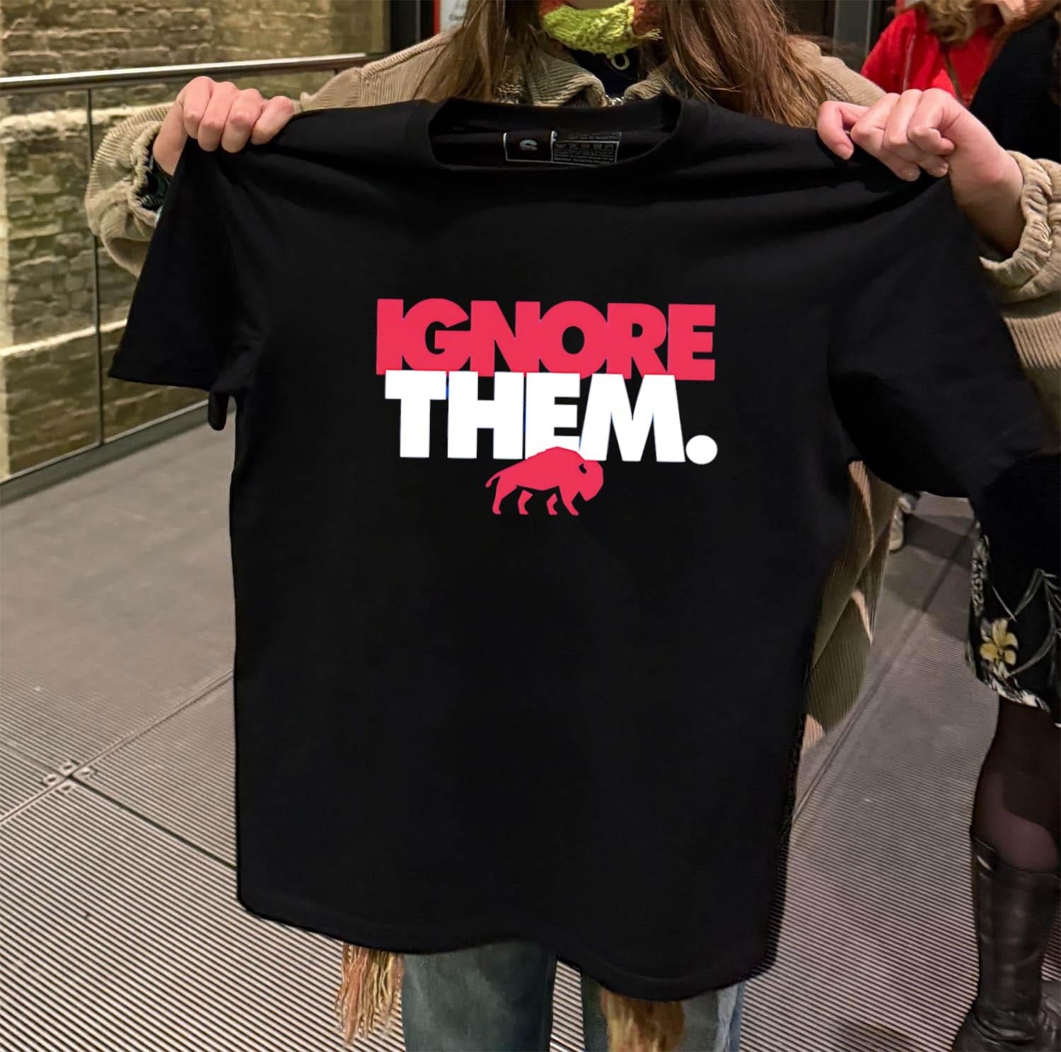 Ignore Them Red Buffalo Mascot Logo Sports shirt