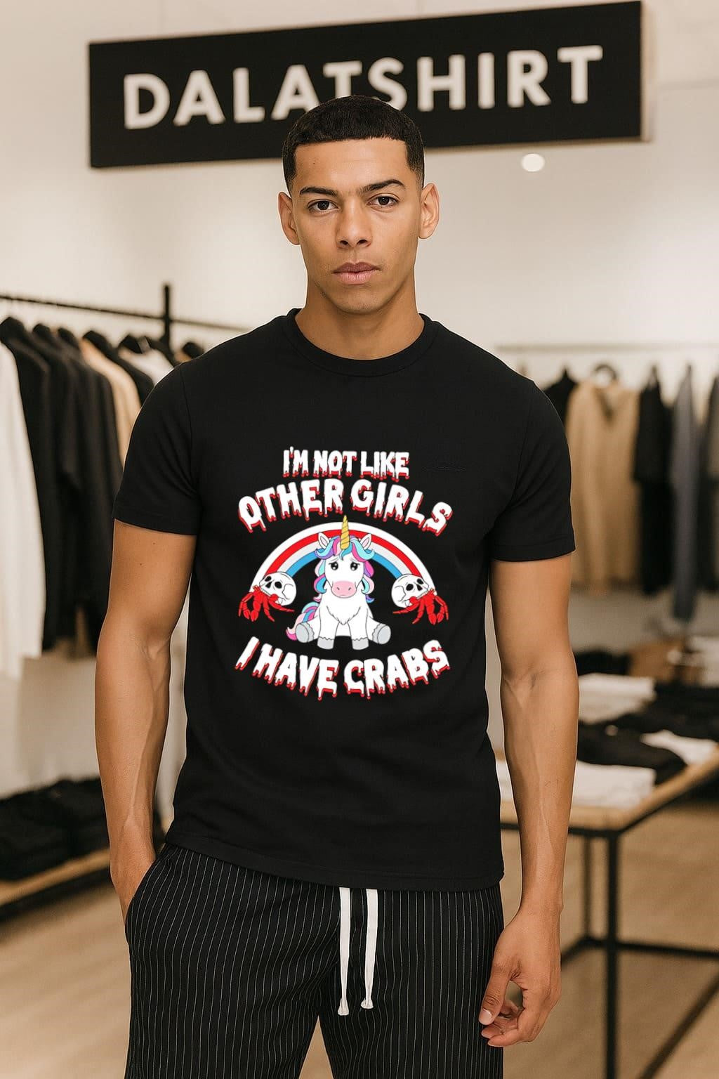 I’m Not Like Other Girls I Have Crabs Unicorn Skull shirt