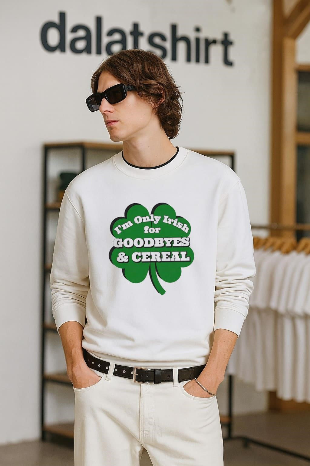 I’m Only Irish for Goodbyes and Cereal Shamrock shirt