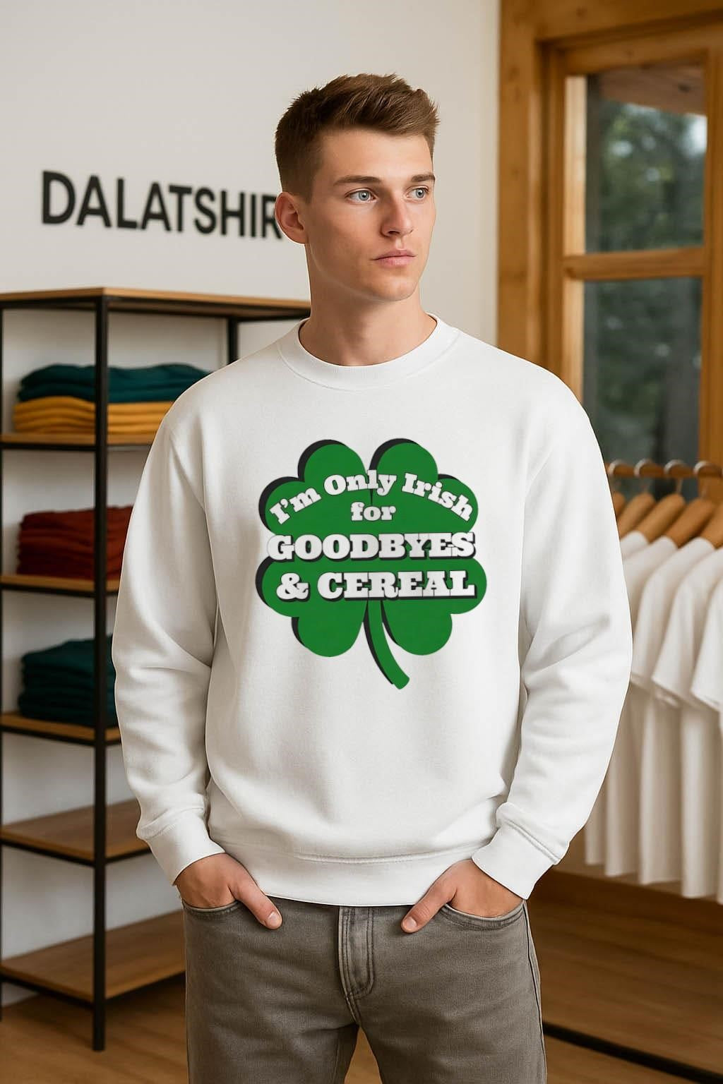 I’m Only Irish for Goodbyes and Cereal Shamrock shirt