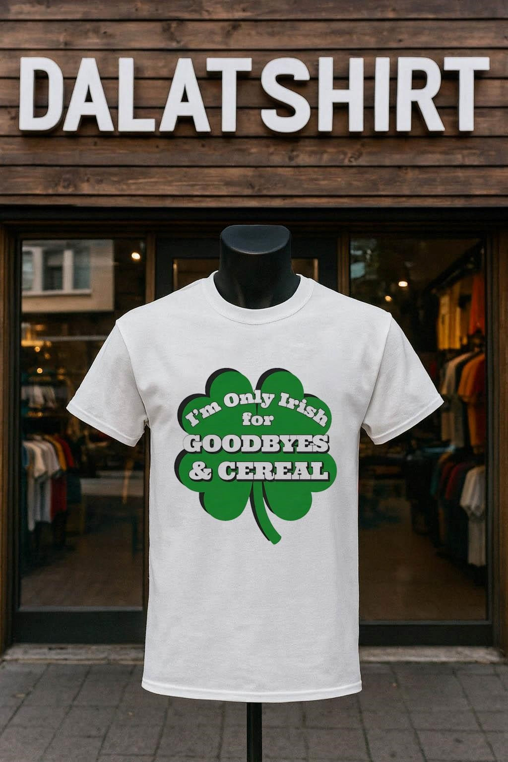 I’m Only Irish for Goodbyes and Cereal Shamrock shirt
