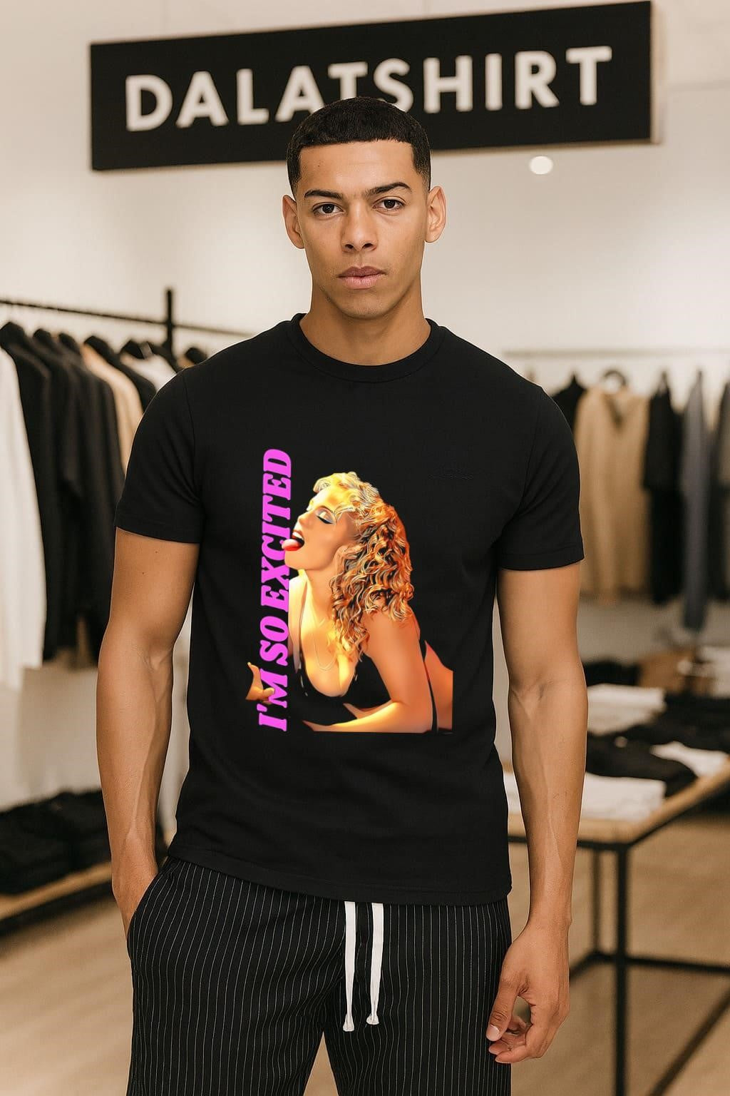 I’m So Excited Woman With Blonde Curly Hair shirt