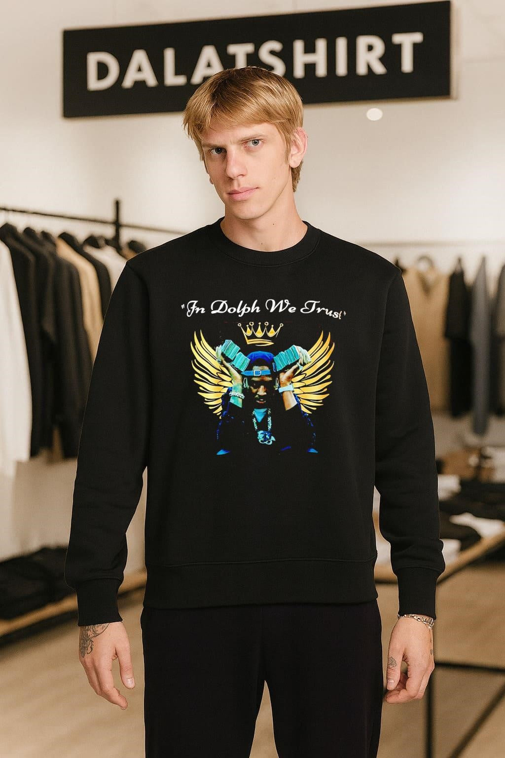 In Dolph We Trust Young Dolph Wings Crown shirt