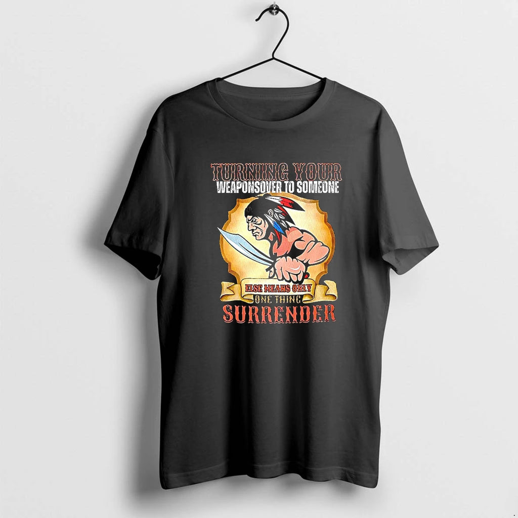 Indian Chief Mascot Turning Your Weaponsover To Someone Tshirts Sweater