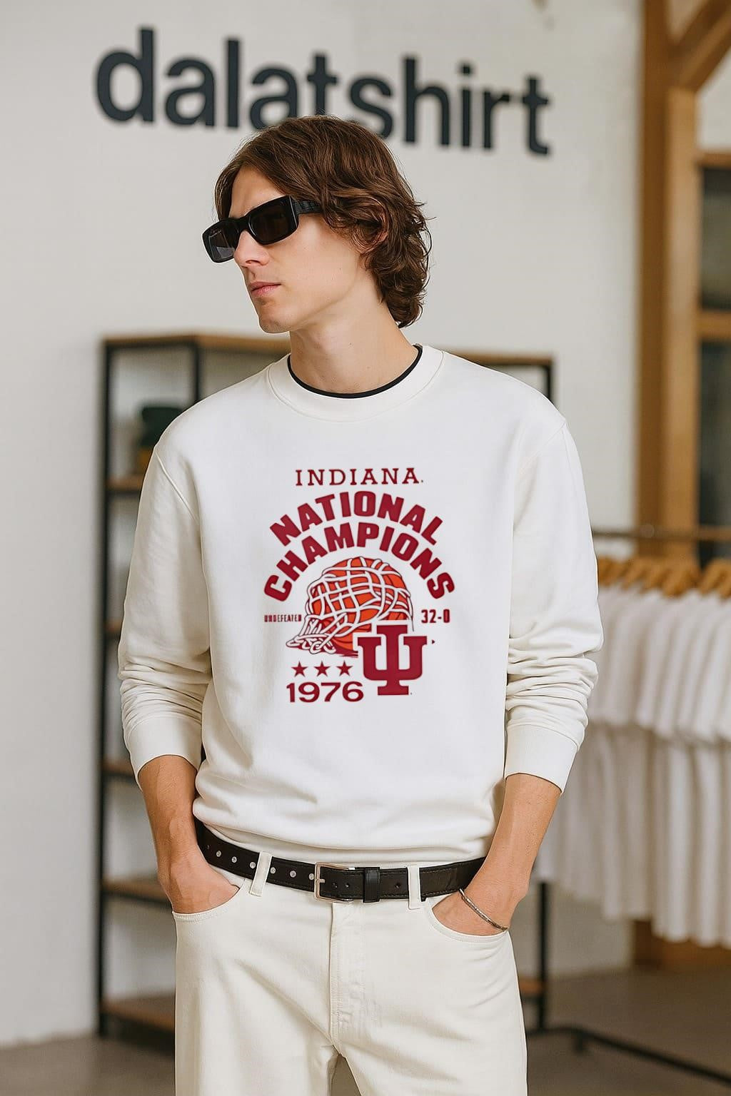 Indiana National Champions Undefeated 1976 Basketball Net shirt