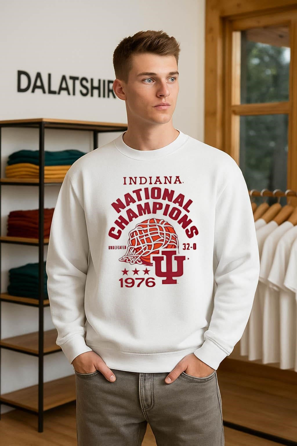Indiana National Champions Undefeated 1976 Basketball Net shirt