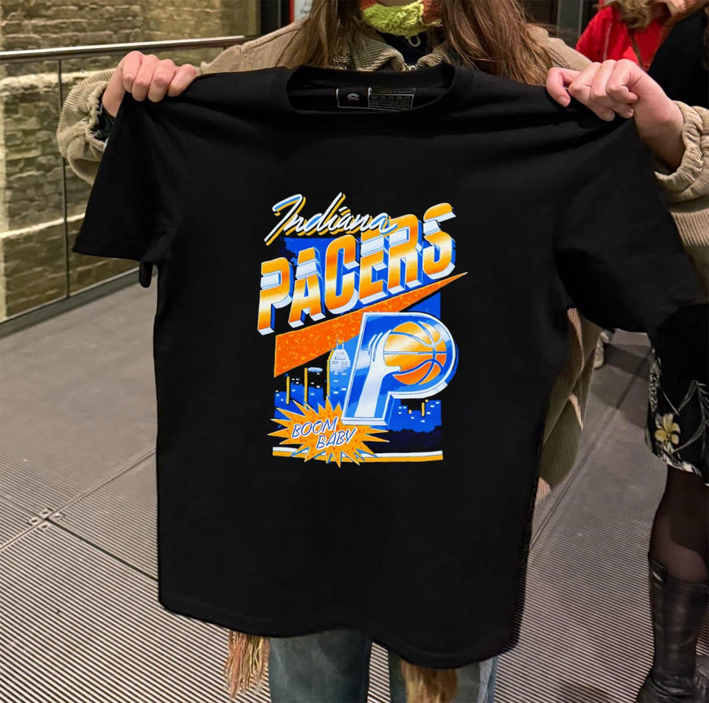 Indiana Pacers Basketball Boom Baby City Skyline Graphic shirt