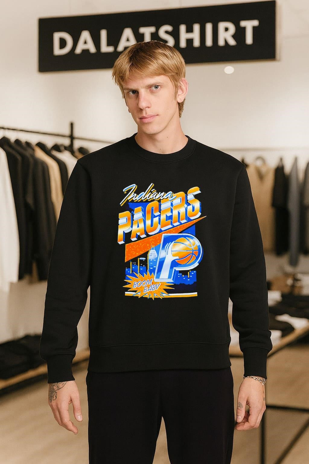Indiana Pacers Basketball Boom Baby City Skyline Graphic shirt