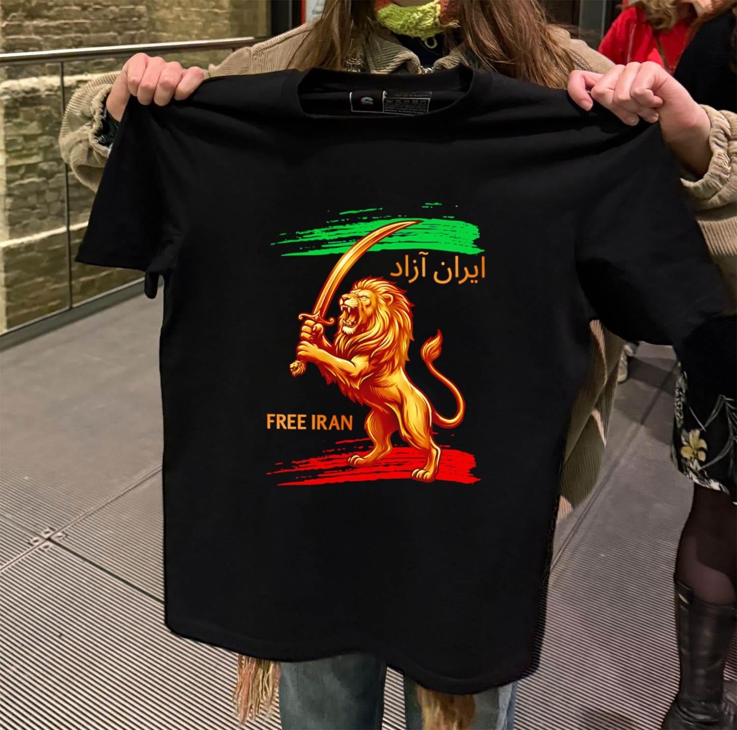 Iran Azad Free Iran Golden Lion with Sword shirt