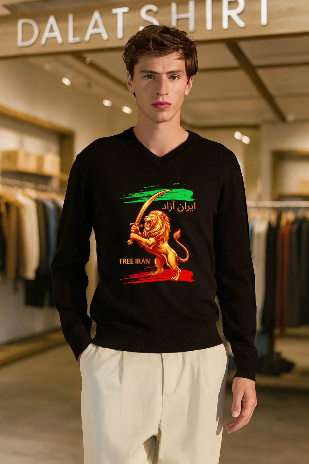 Iran Azad Free Iran Golden Lion with Sword shirt