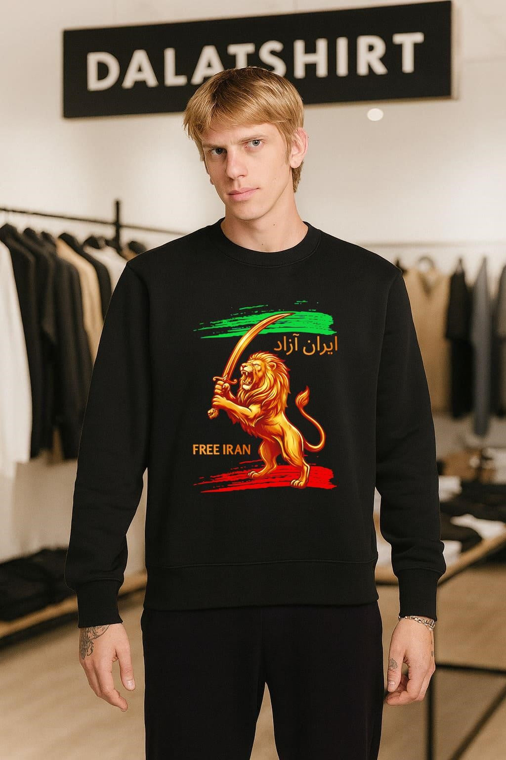 Iran Azad Free Iran Golden Lion with Sword shirt