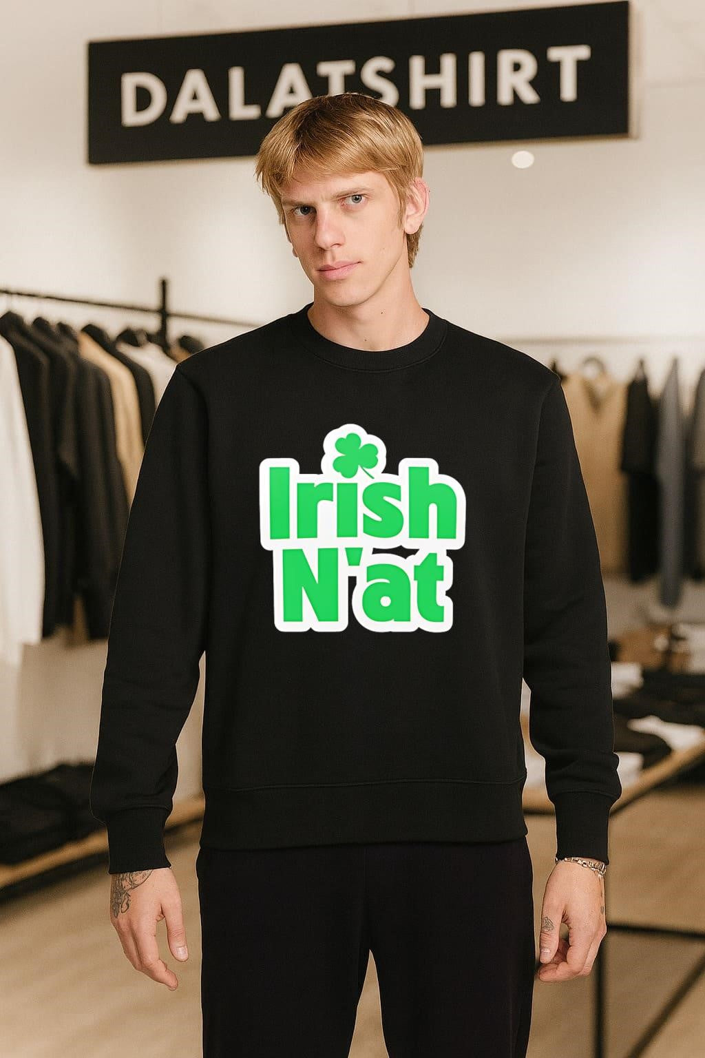 Irish N’at Green Clover Shamrock Pittsburgh Dialect shirt