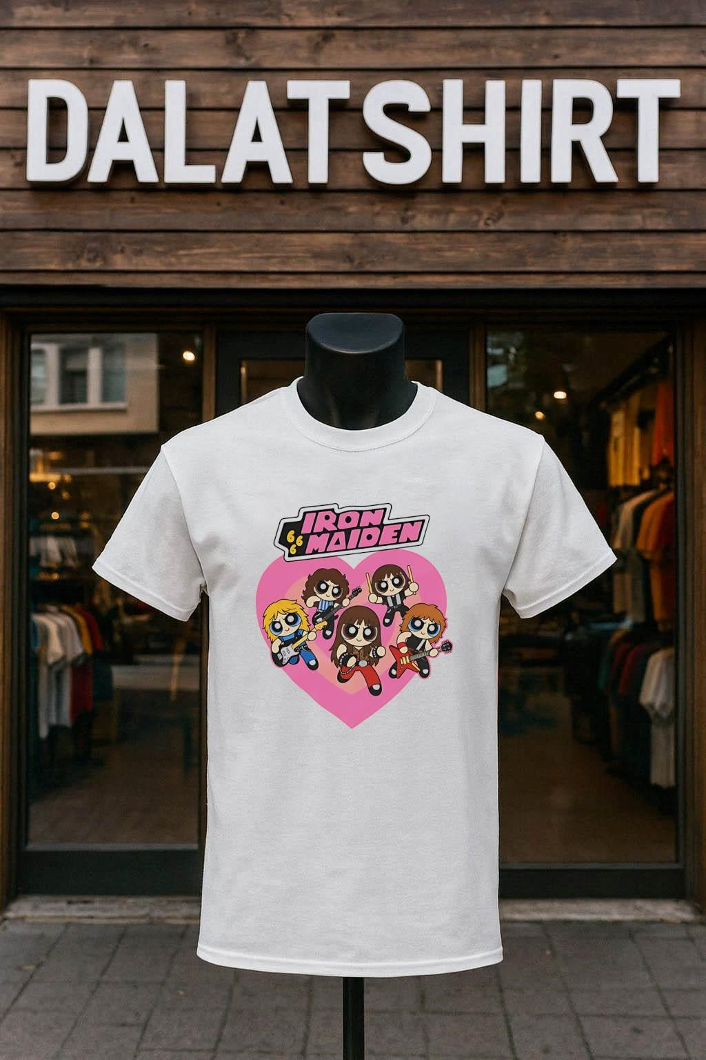 Iron Maiden Powerpuff Girls Style Heart shirt