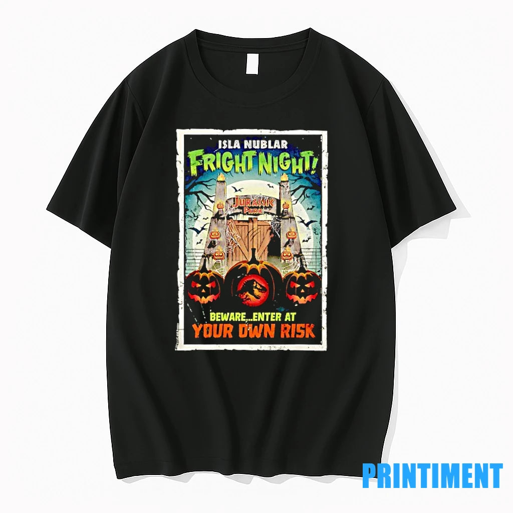 Isla Nublar Fright Night Bewareenter At Your Own Risk Halloween Tshirts Sweater