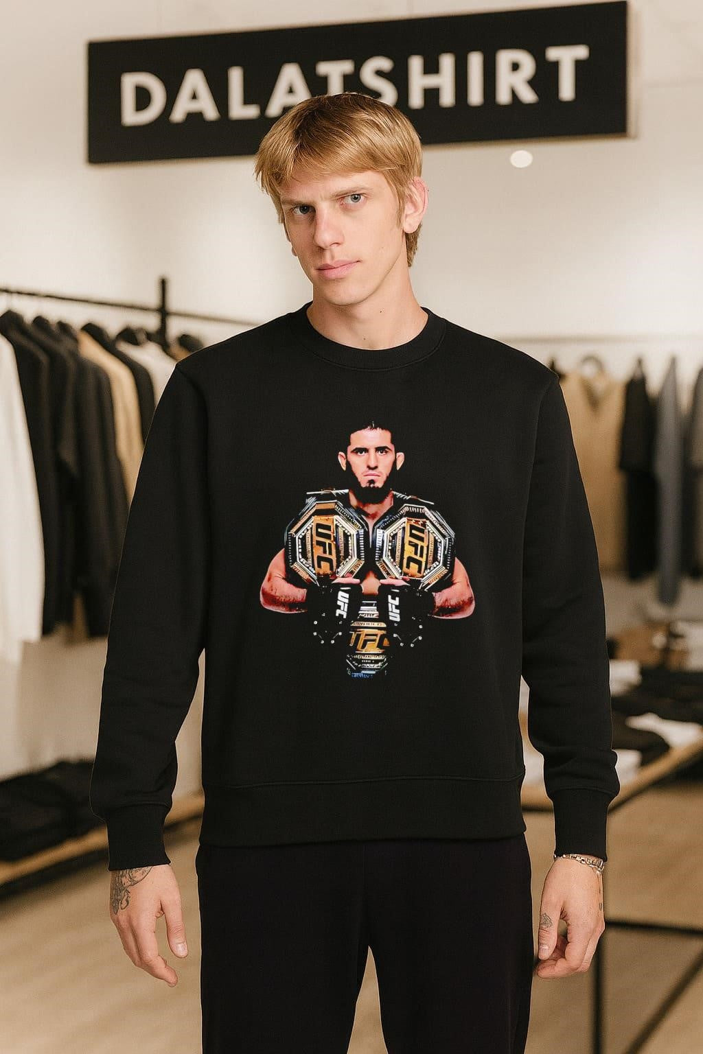 Islam Makhachev Holding Three UFC Championship Gold Belts shirt
