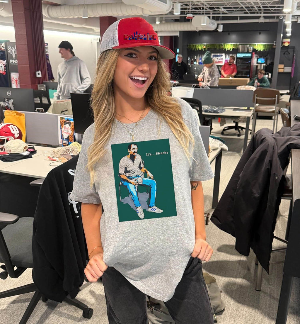 Its Sharks Man Sitting With Coffee shirt