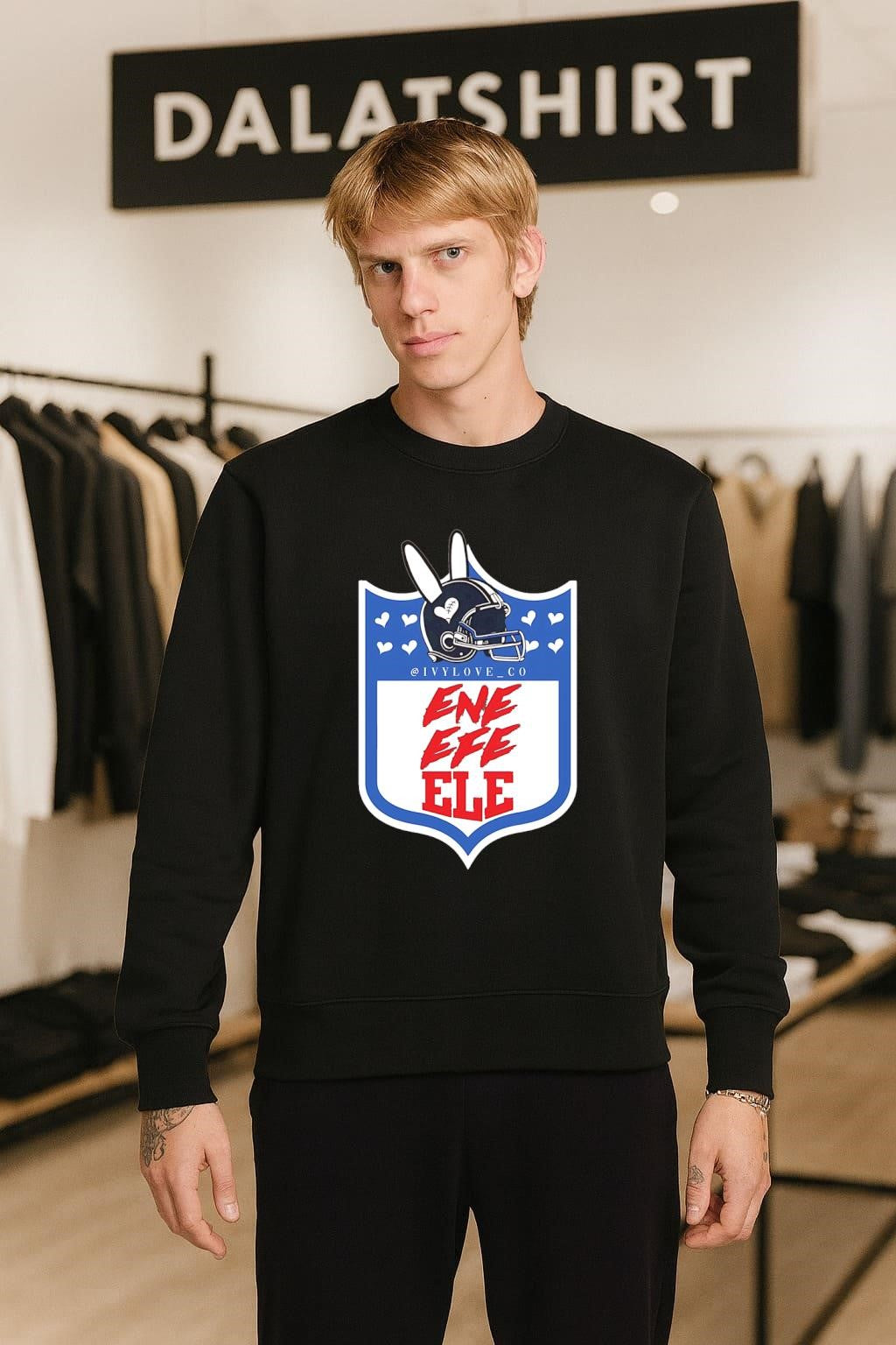 Ivy Love Co ENE EFE ELE Football Helmet Bunny Ears shirt