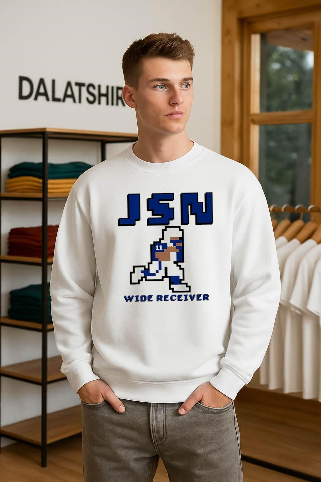 JSN Jaxon Smith-Njigba 8-Bit Pixel Art Wide Receiver Number 11 shirt