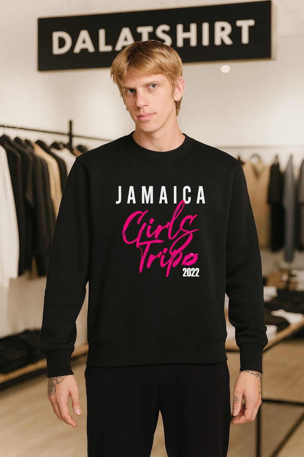 Jamaica Girls Trip 2022 Pink Script Typography shirt