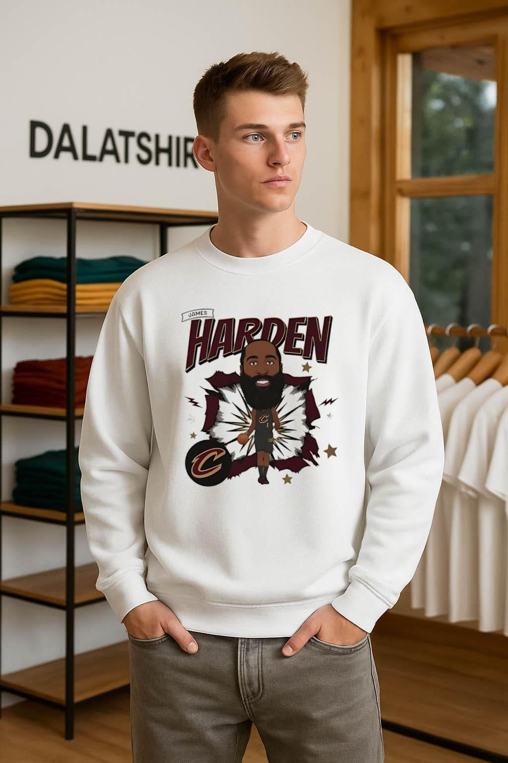 James Harden Cleveland Cavaliers Cartoon Graphic Bobblehead Style Art shirt