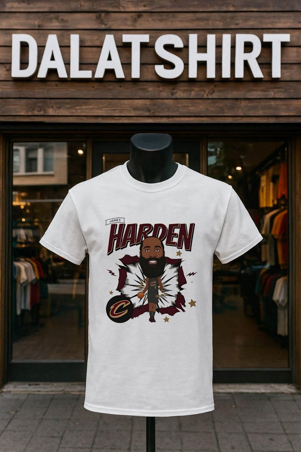 James Harden Cleveland Cavaliers Cartoon Graphic Bobblehead Style Art shirt