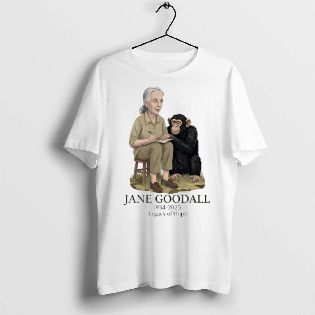 Jane Goodall 1934 2025 Legacy Of Hope Cartoon T Shirts