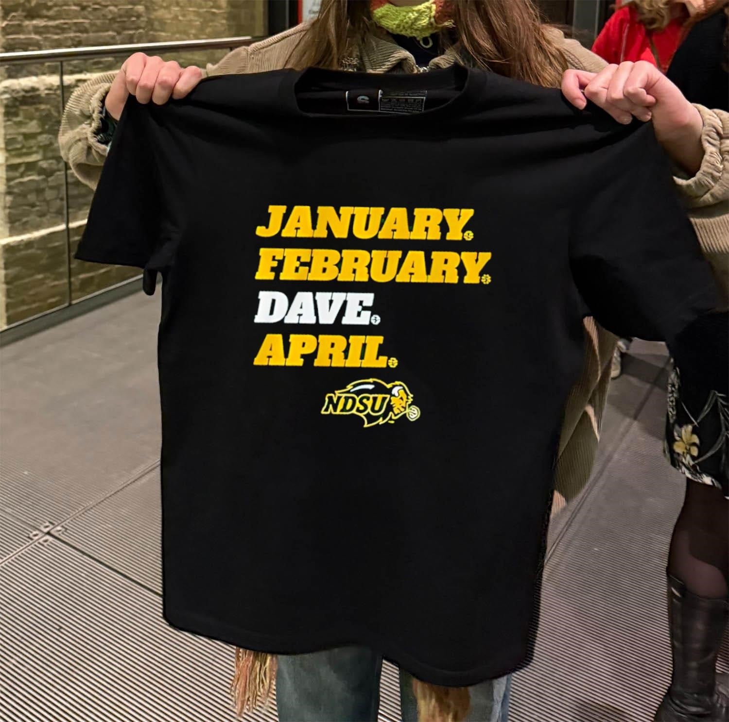 January February Dave April NDSU Bison Logo shirt