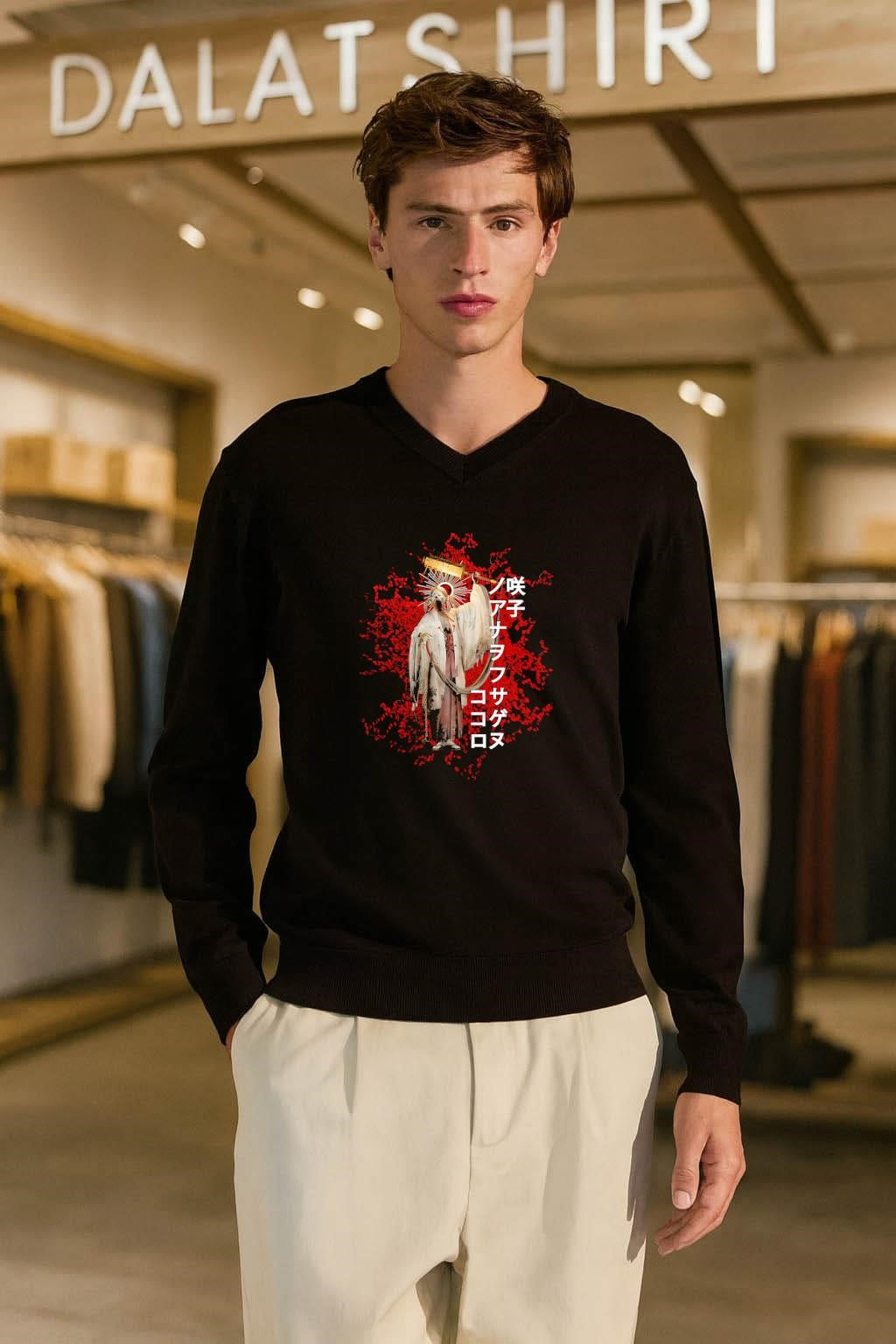 Japanese Character Undead Monk Warrior Saki Flower shirt