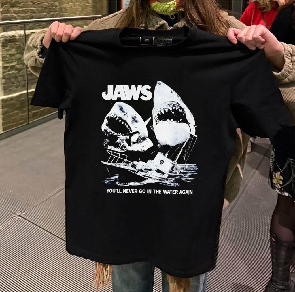 Jaws Movie Poster Shark Boat You’ll Never Go In The Water Again shirt