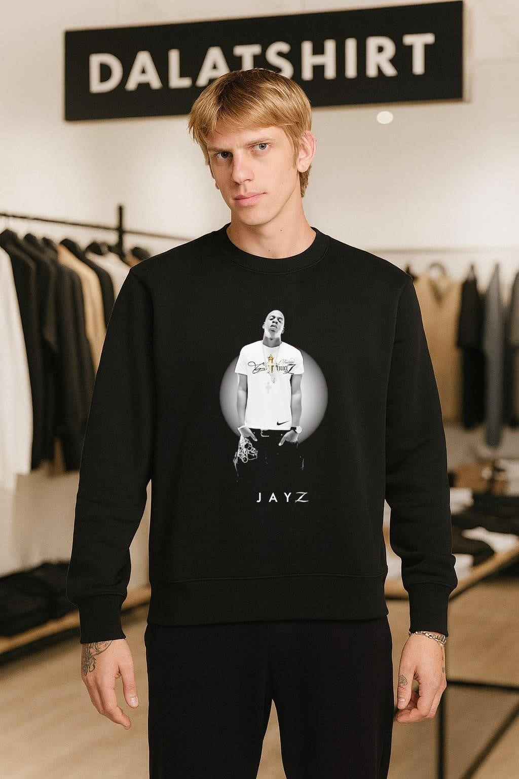 Jay Z Black and White Portrait Toukaine Thug shirt