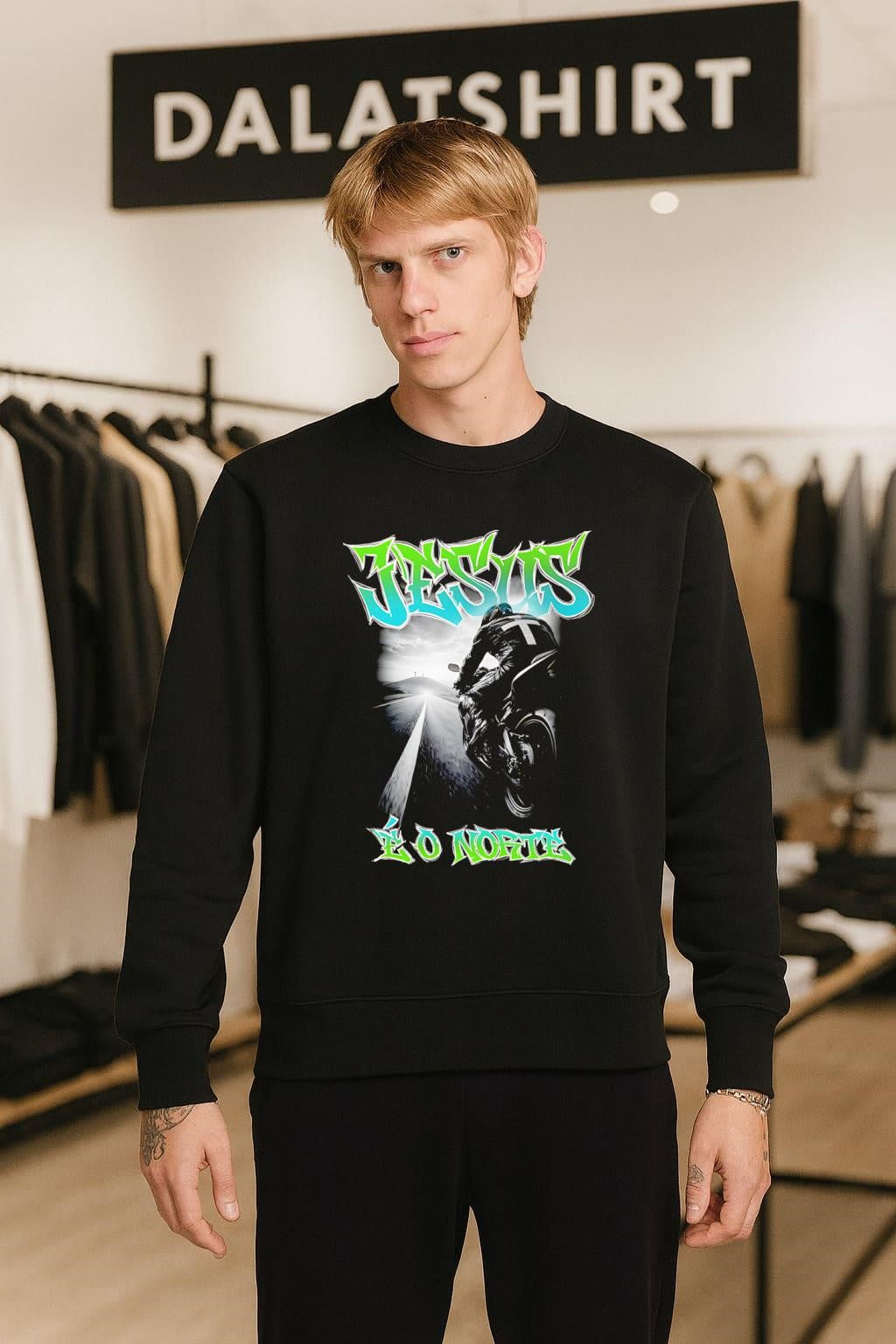 Jesus E O Norte Motorcycle Rider Graffiti shirt