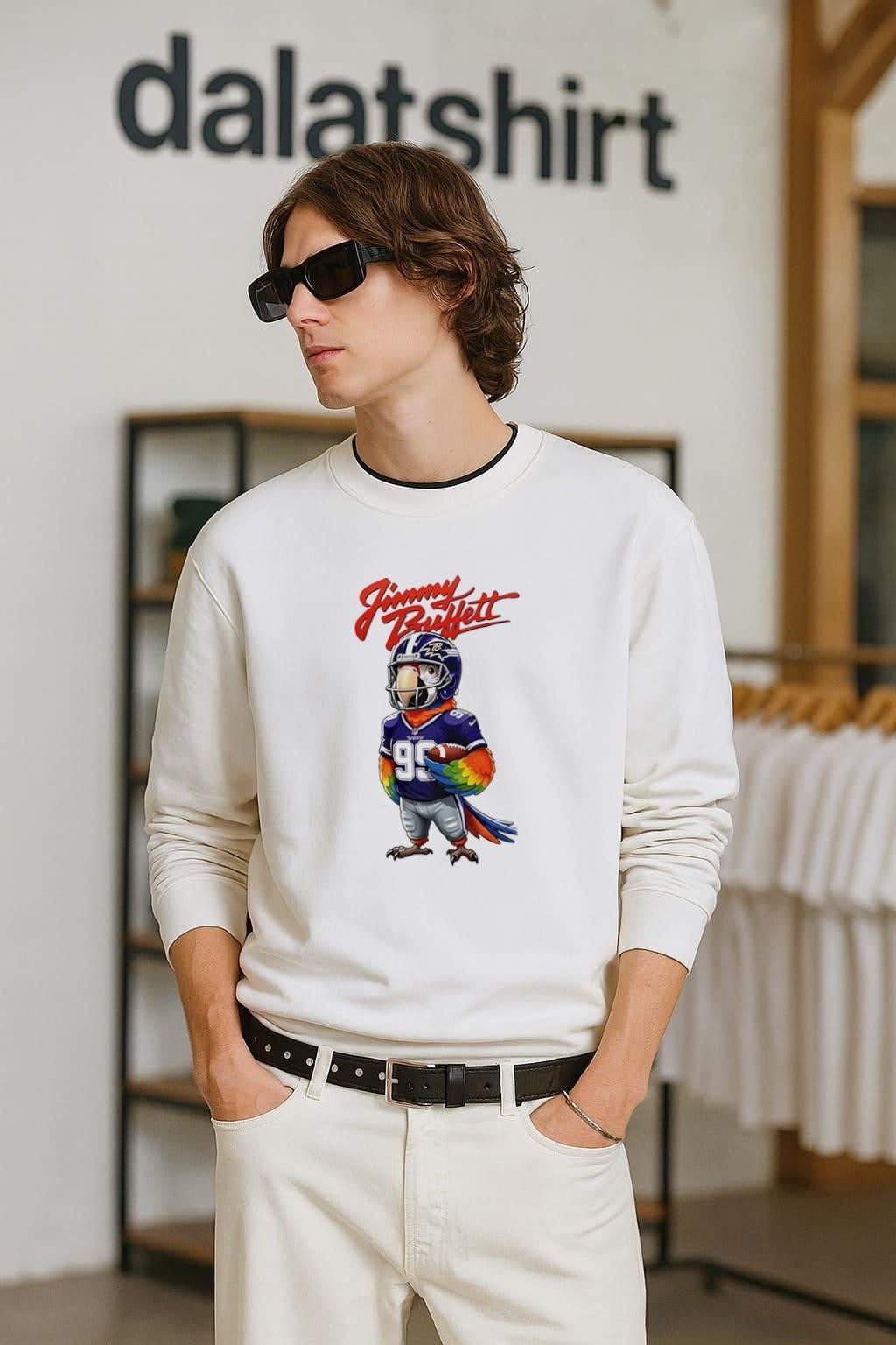 Jimmy Buffett Baltimore Ravens Football Parrot Number 99 shirt