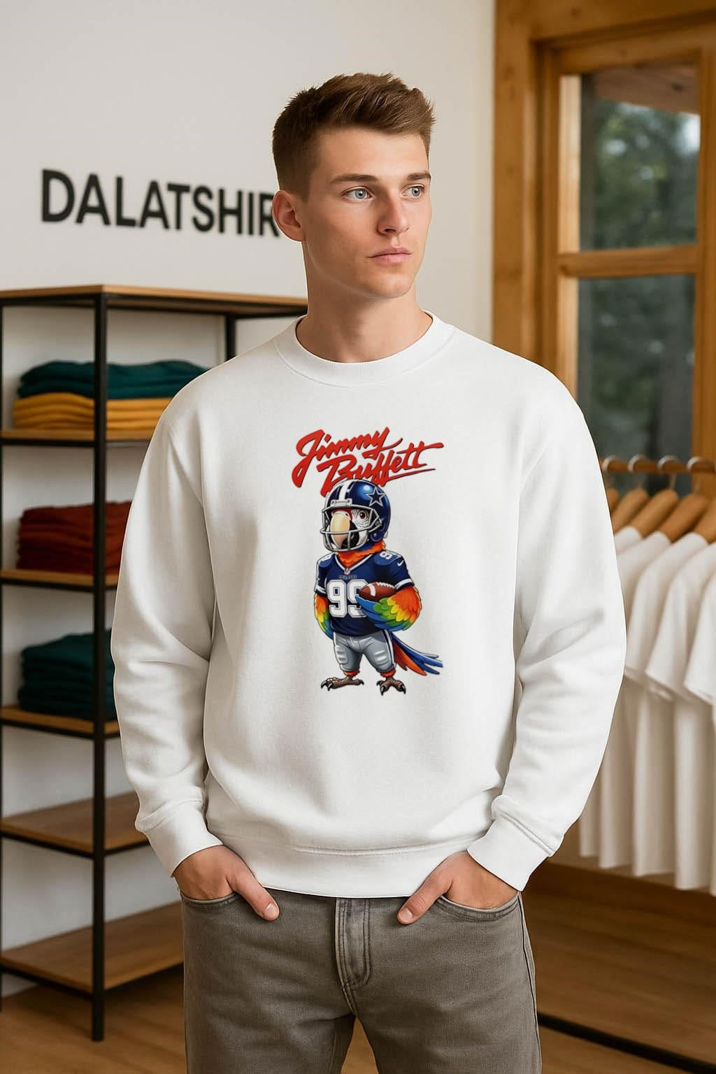 Jimmy Buffett Dallas Cowboys Football Parrot Number 99 shirt