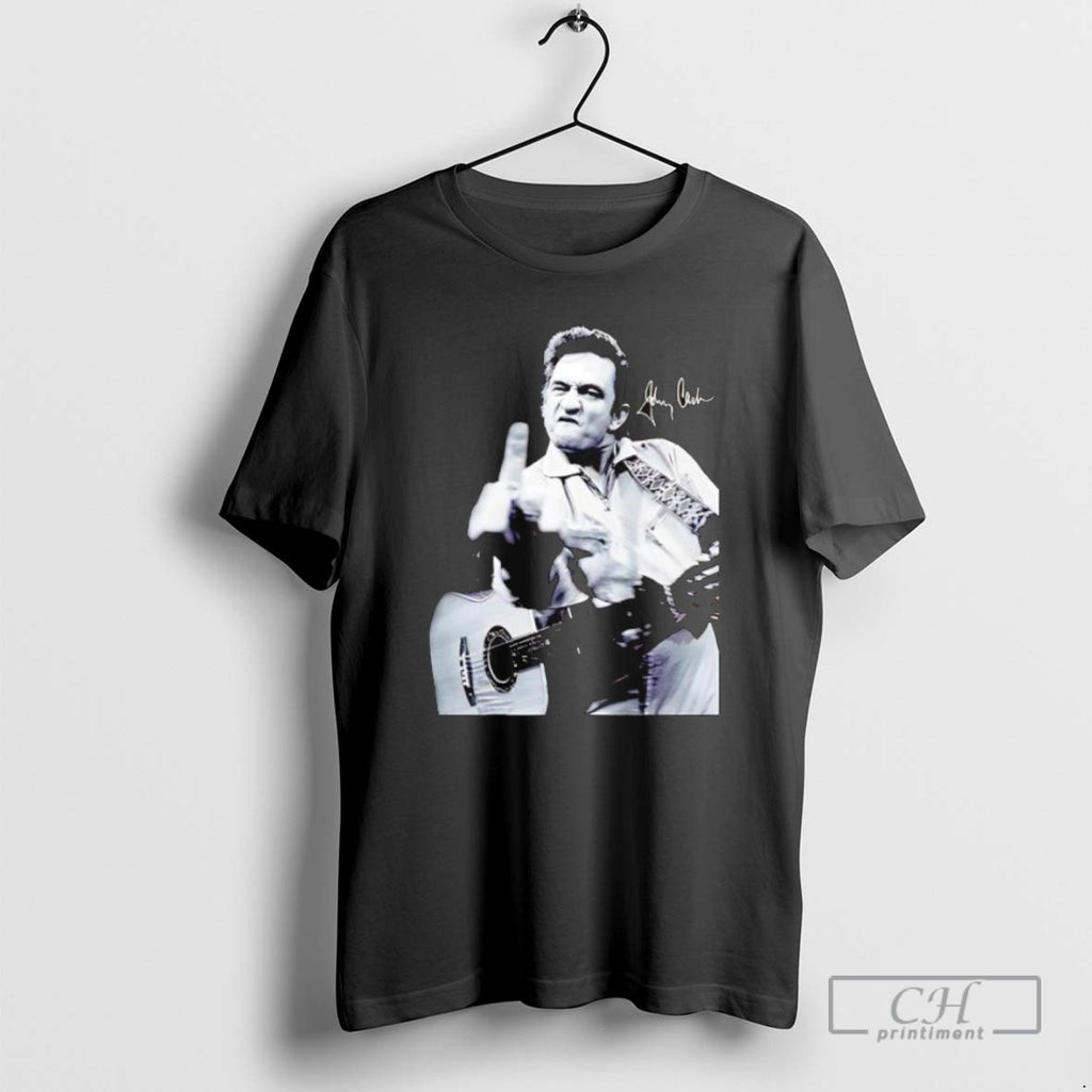 Johnny Cash Middle Finger Signature T Shirts