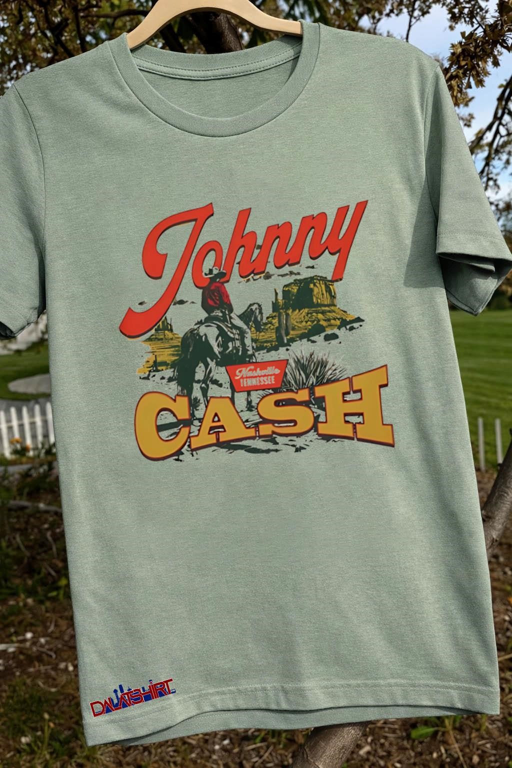 Johnny Cash Nashville Tennessee Cowboy on Horse shirt