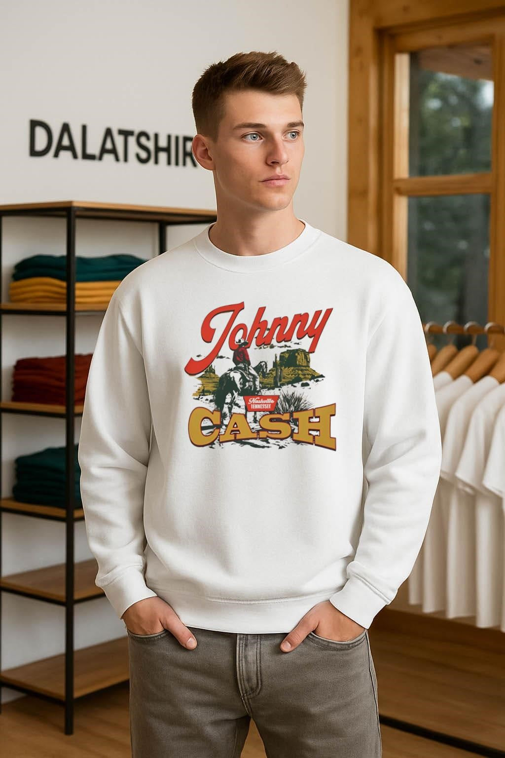 Johnny Cash Nashville Tennessee Cowboy on Horse shirt