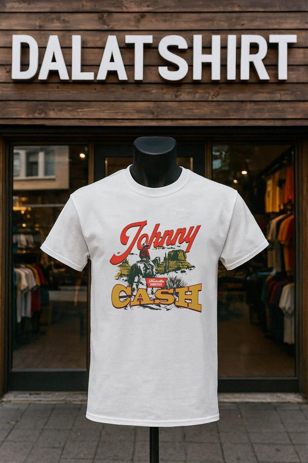 Johnny Cash Nashville Tennessee Cowboy on Horse shirt