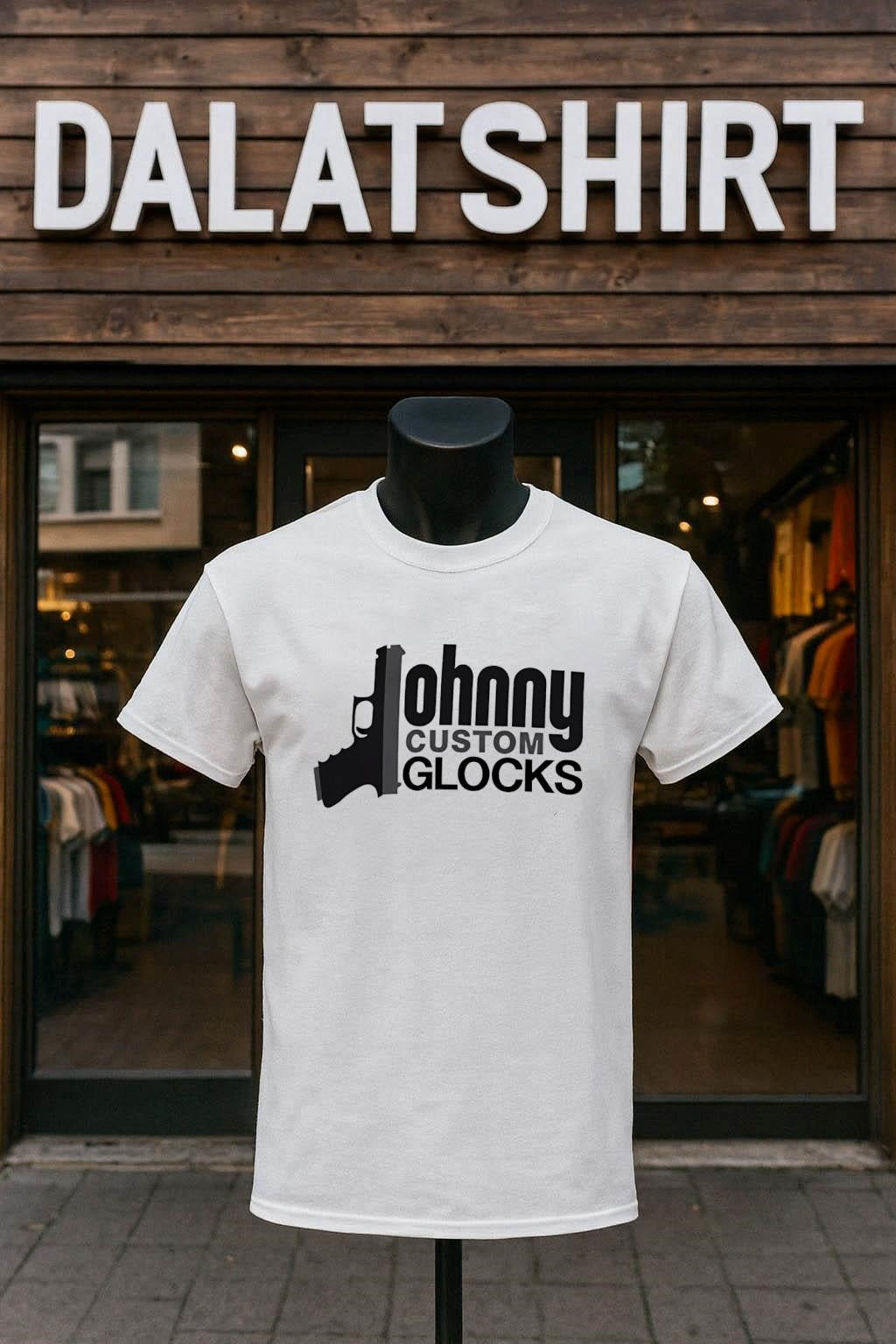 Johnny Custom Glocks Pistol Silhouette Weapon Logo shirt