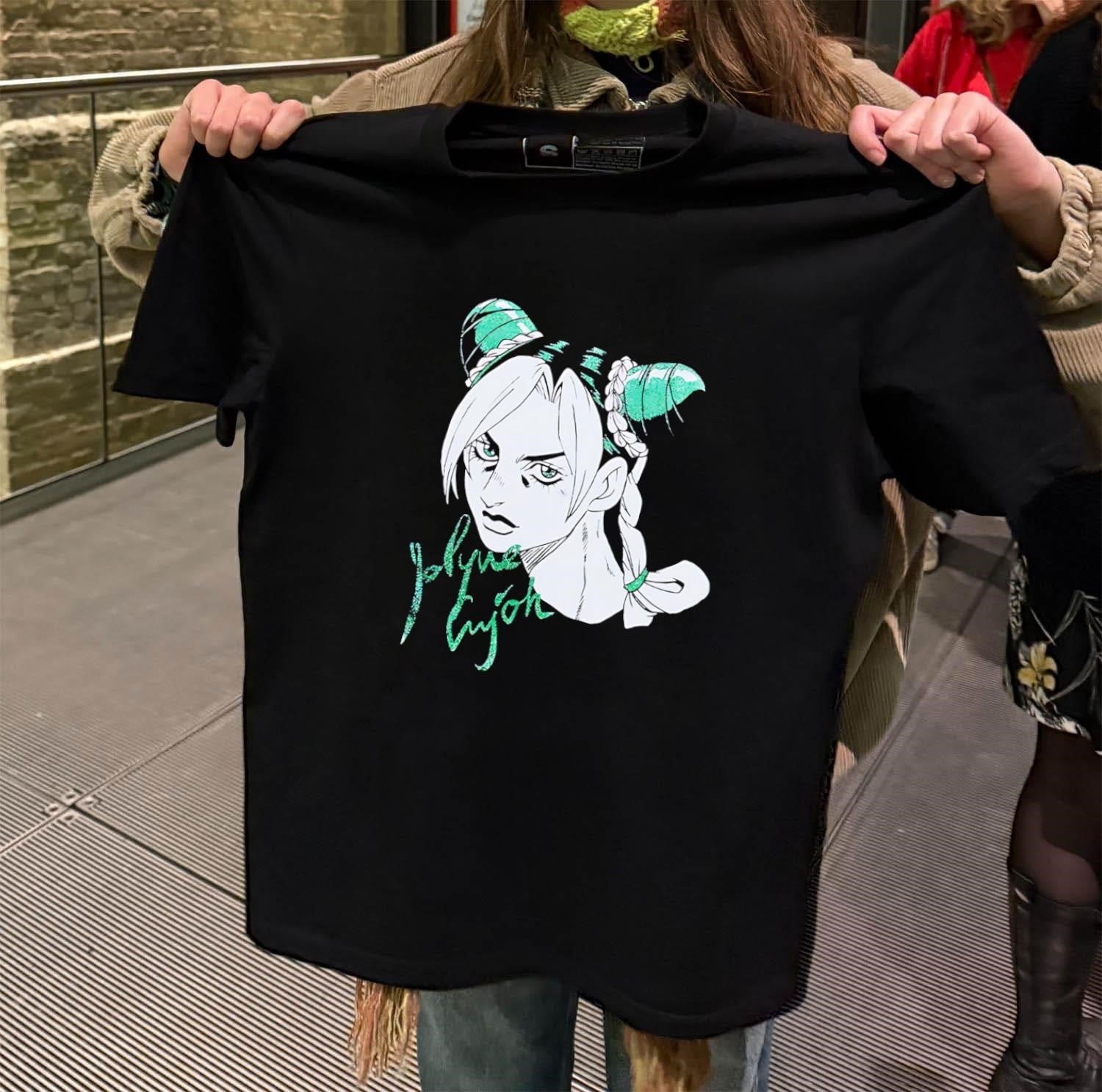 Jolyne Cujoh Anime Girl Character Green Glitter Hair Stone Ocean shirt