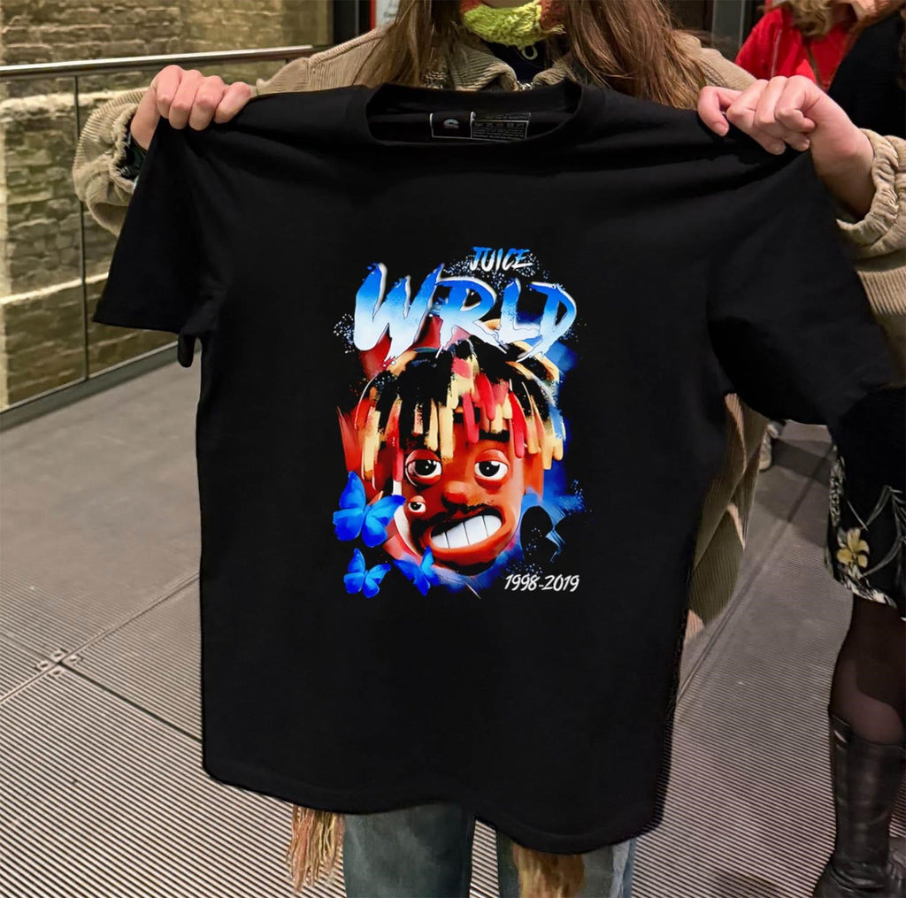 Juice Wrld 1998-2019 Butterfly Portrait Memorial Music Fan shirt