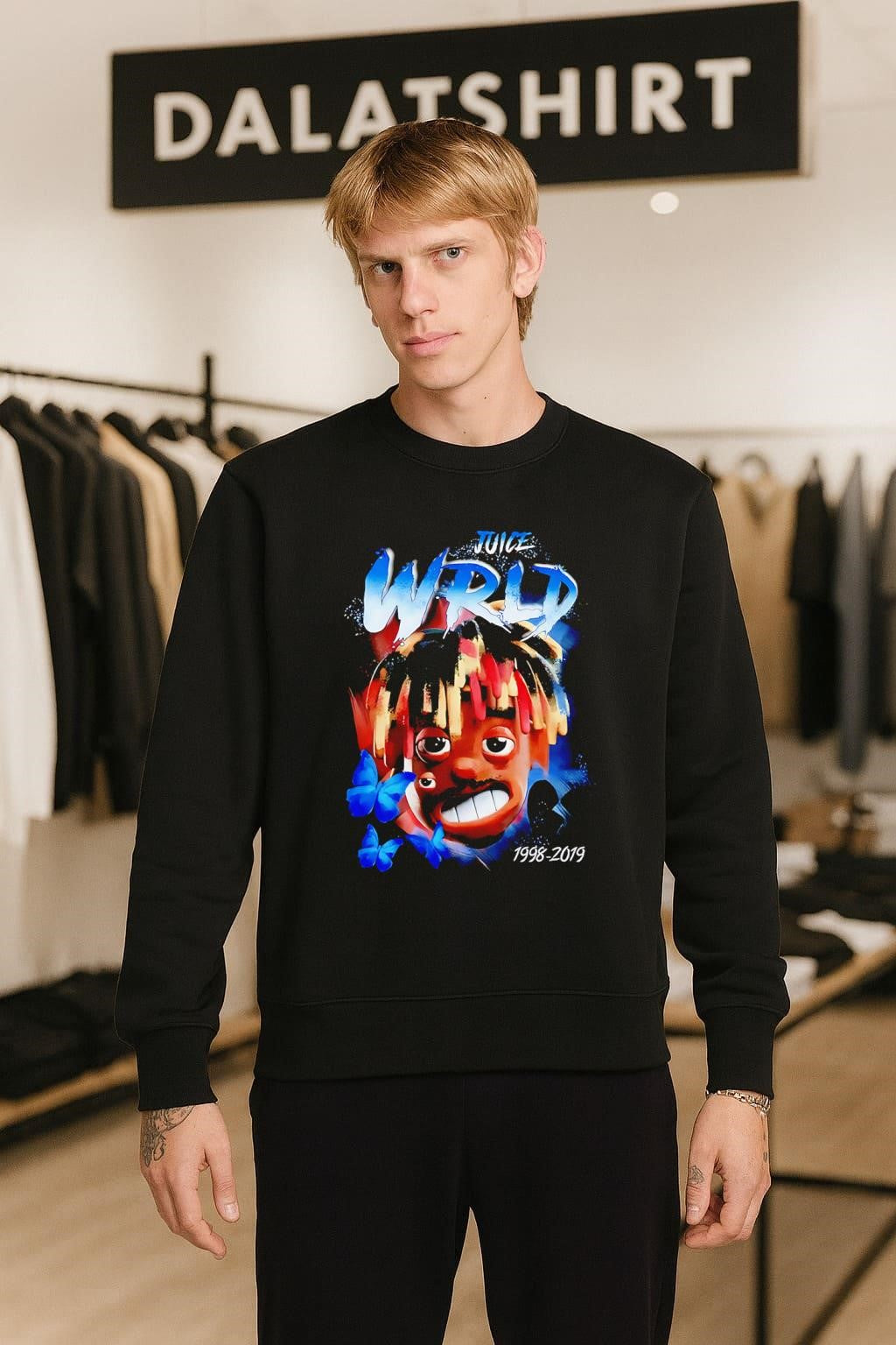 Juice Wrld 1998-2019 Butterfly Portrait Memorial Music Fan shirt