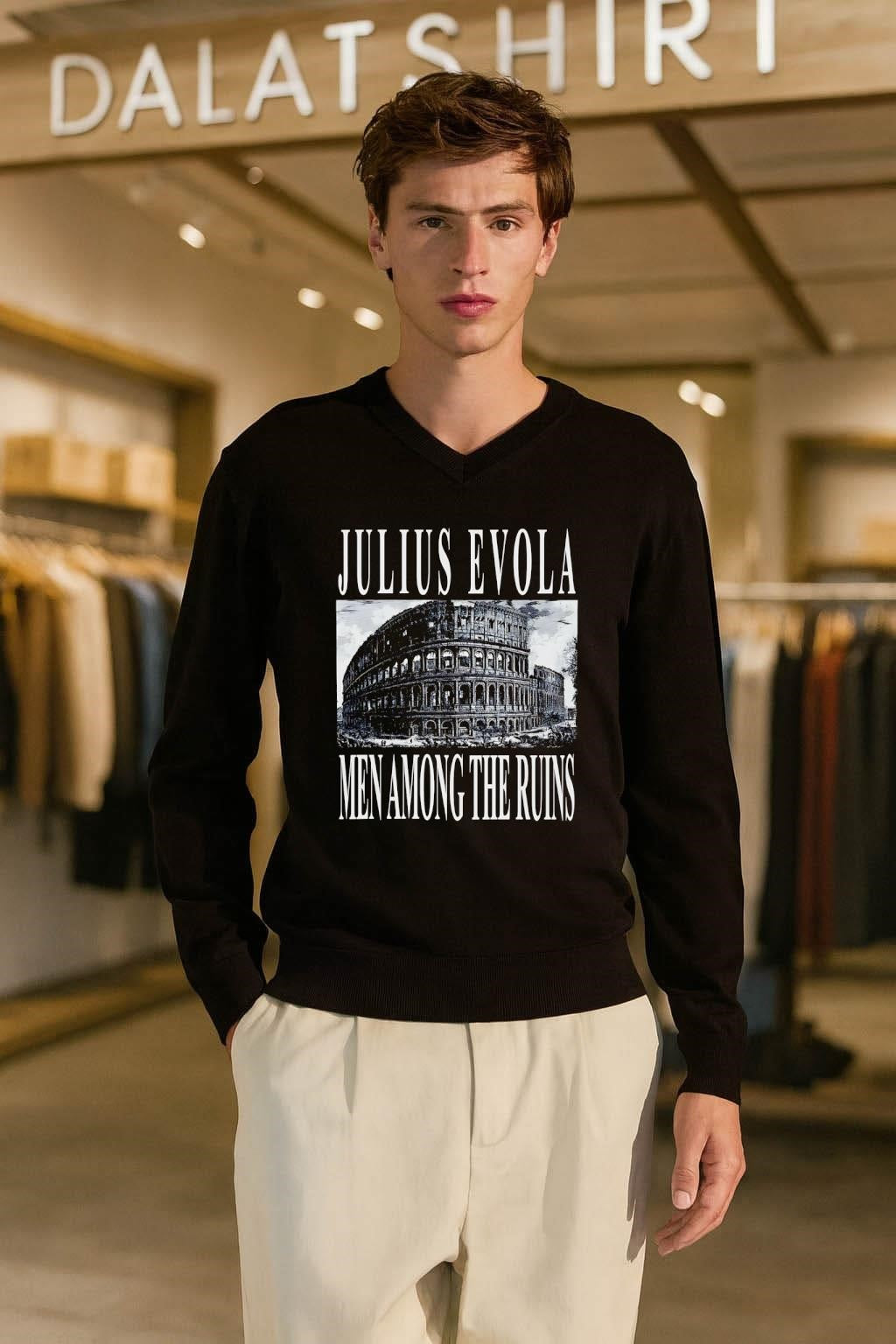 Julius Evola Men Among The Ruins Roman Colosseum Architecture shirt