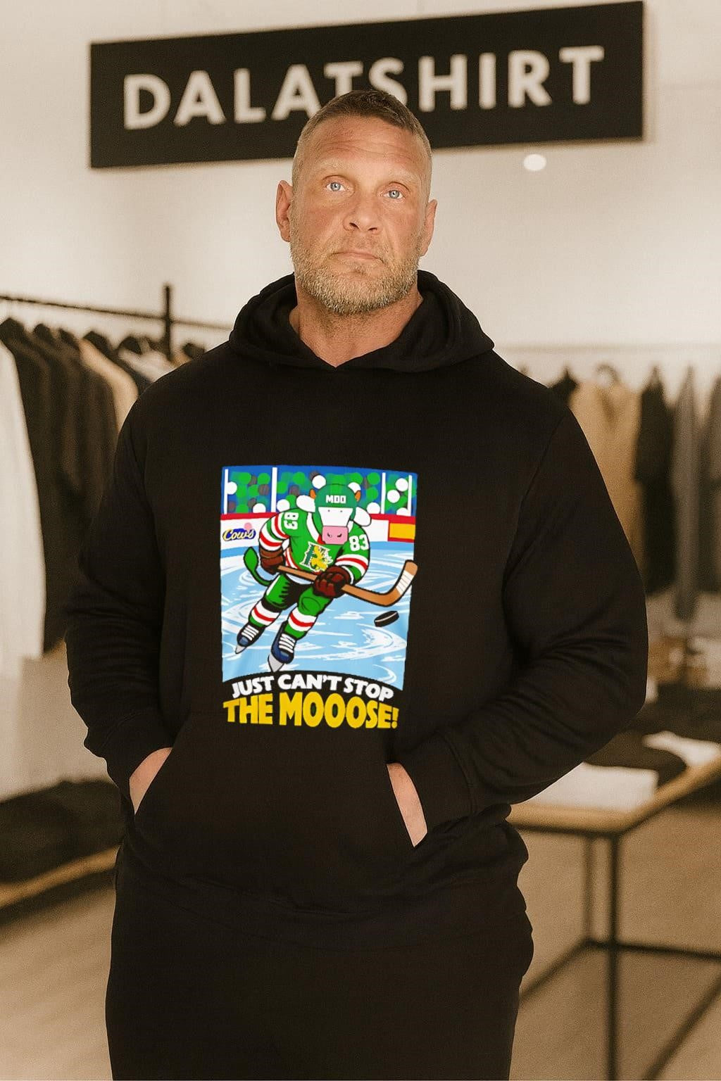 Just Can’t Stop The Mooose Hockey Cow Mascot shirt