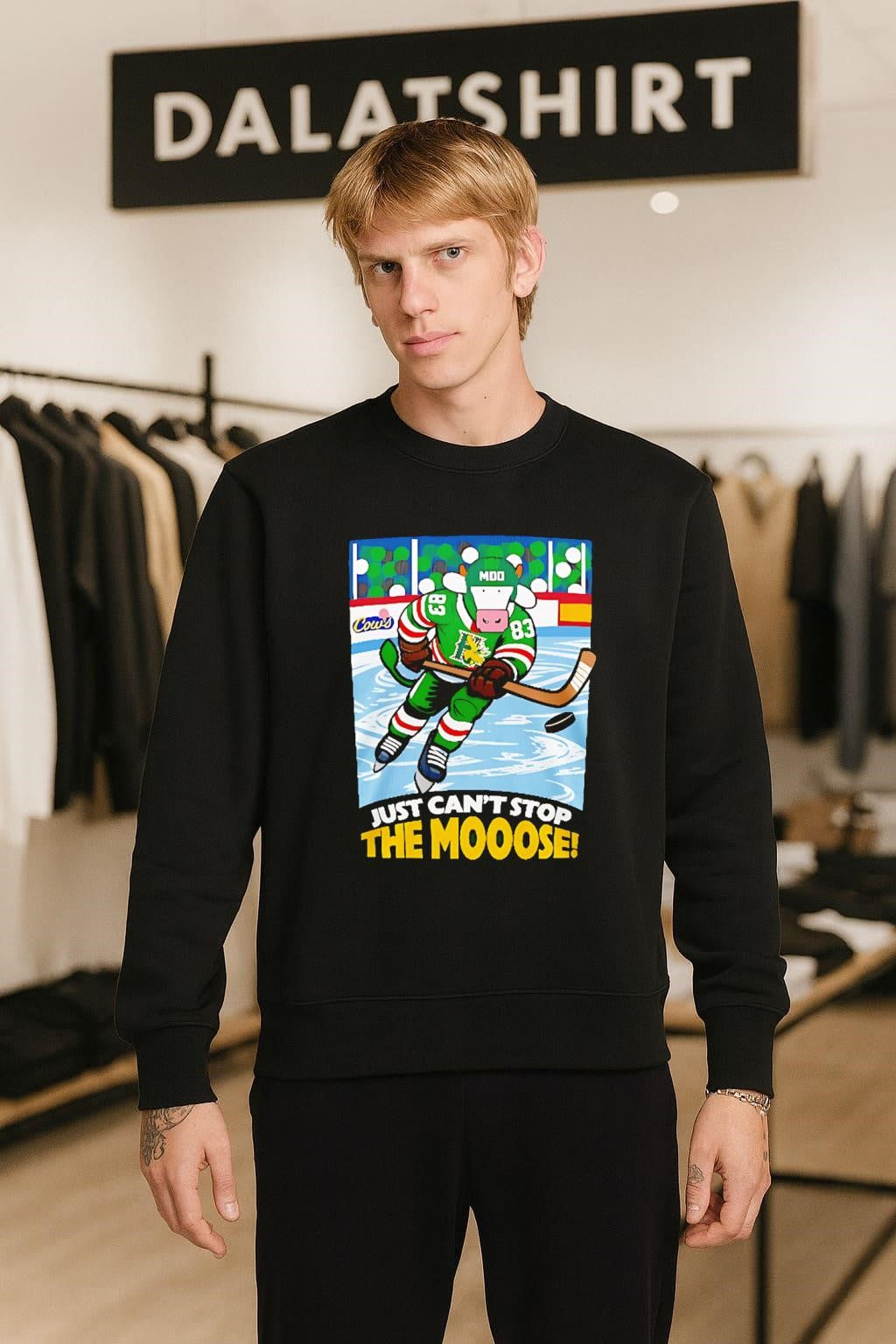 Just Can’t Stop The Mooose Hockey Cow Mascot shirt