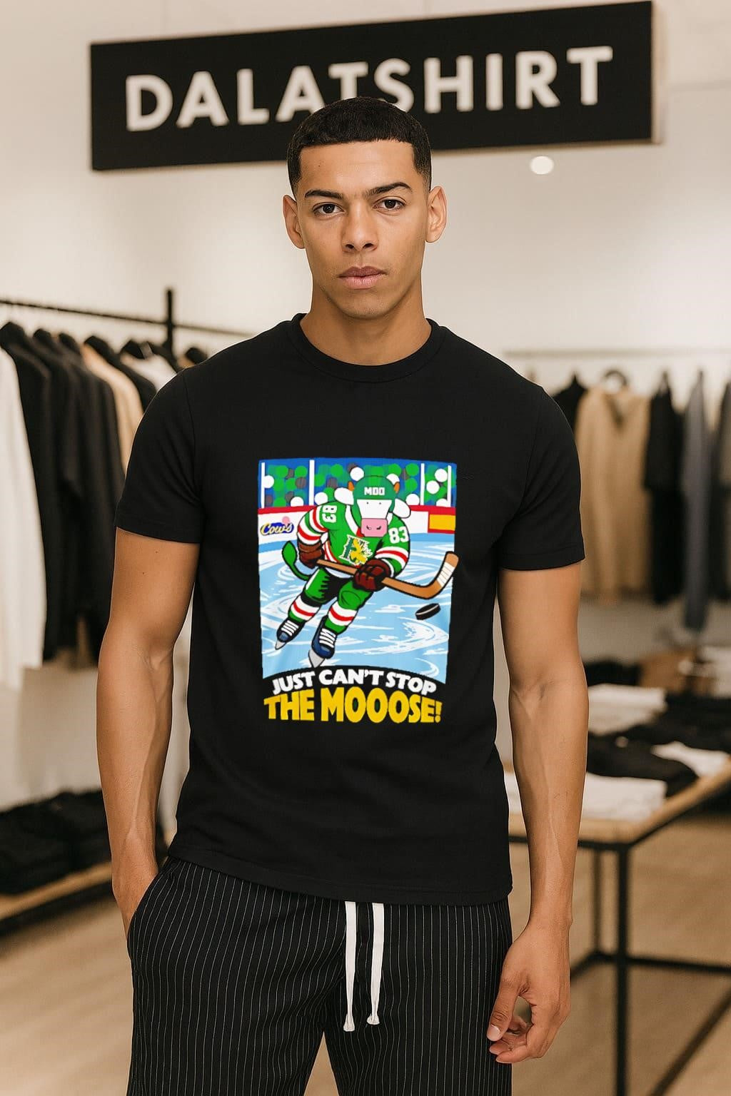 Just Can’t Stop The Mooose Hockey Cow Mascot shirt
