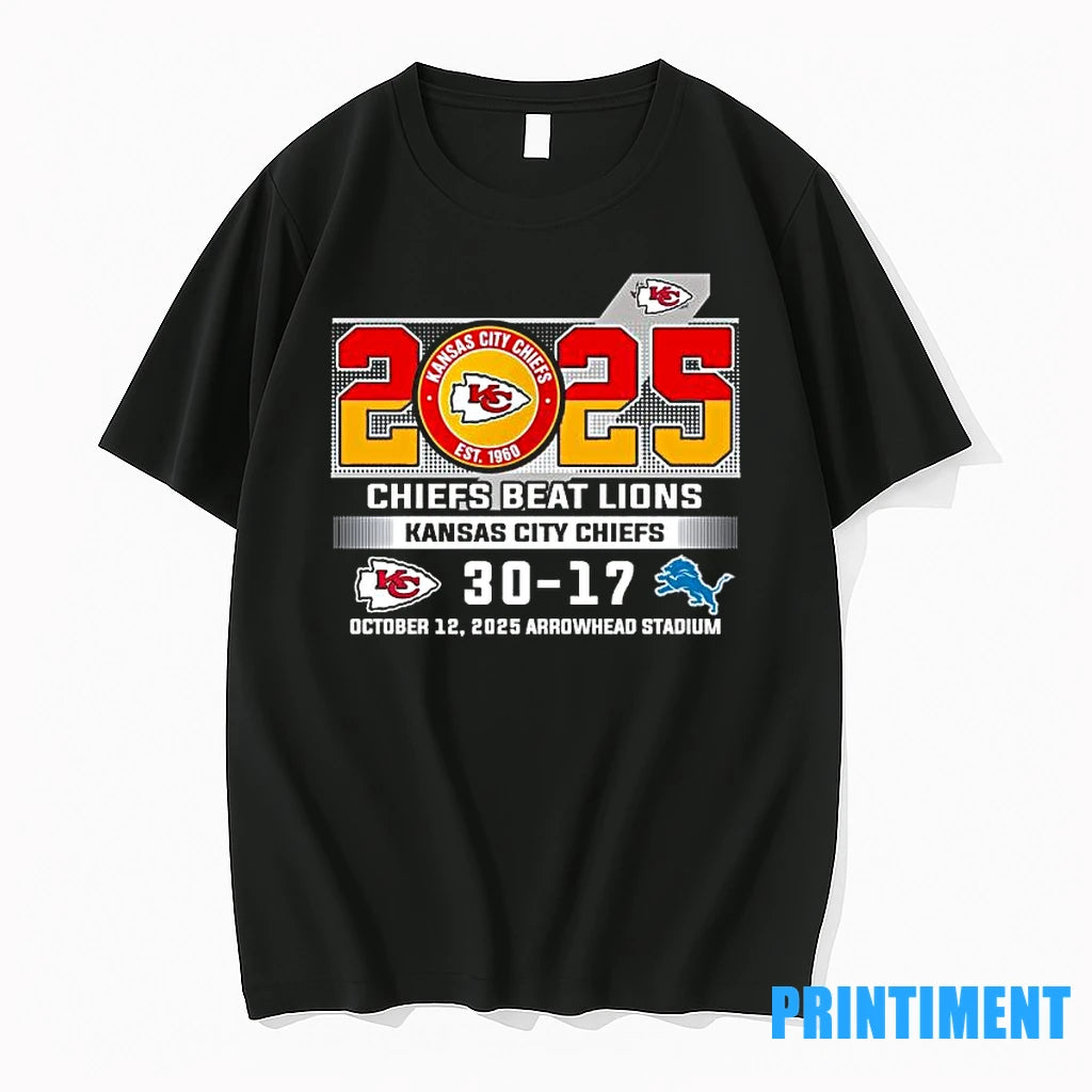 Kansas City Chiefs 2025 Chiefs Beat Lions 30 17 Score Tshirts Sweater