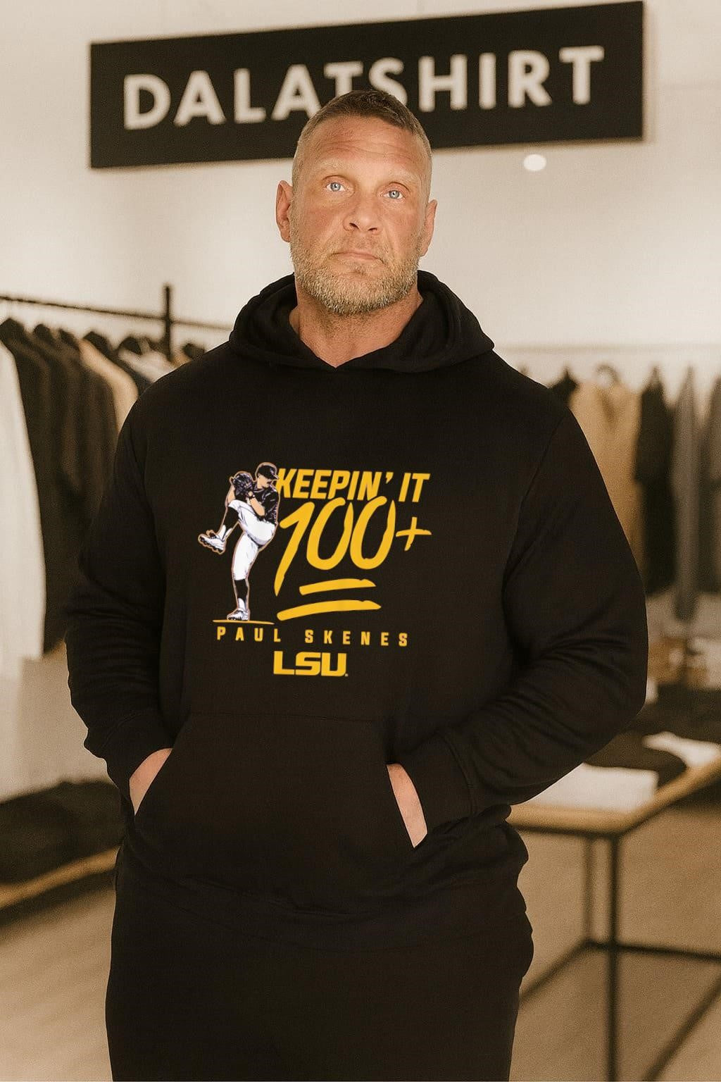 Keeping’ It 100 Paul Skenes LSU Pitcher Graphic shirt