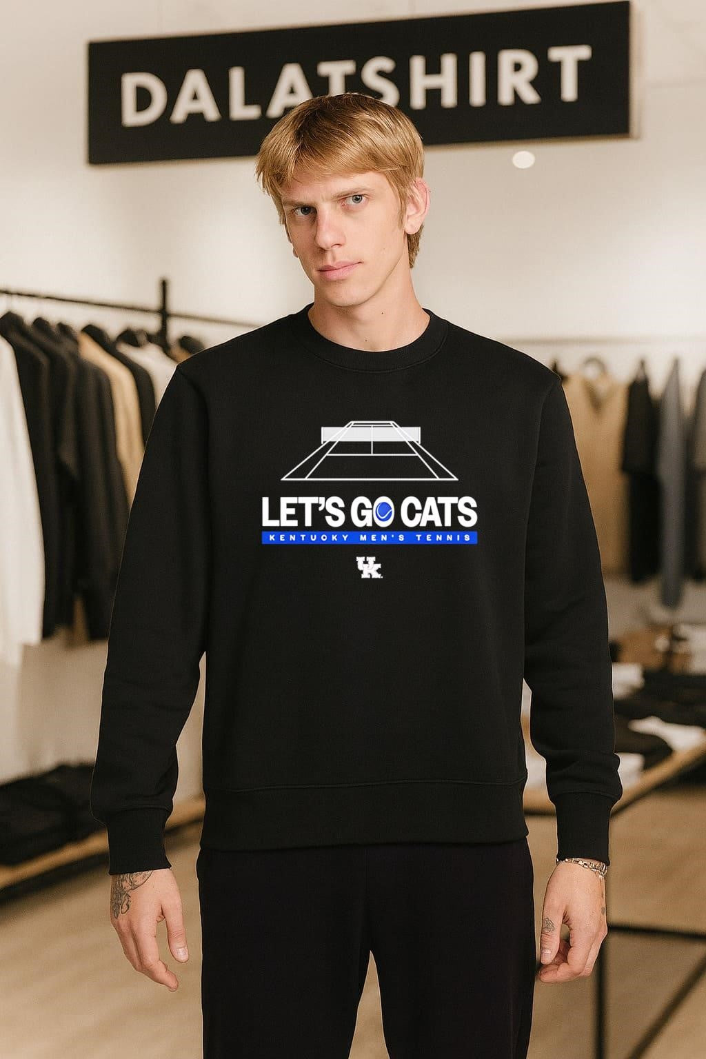 Kentucky Men’s Tennis Let’s Go Cats UK Logo Tennis Court shirt